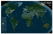 Earth at Night Wall Map