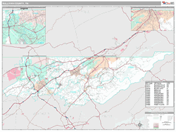 Sullivan County Tn Map Premium Style