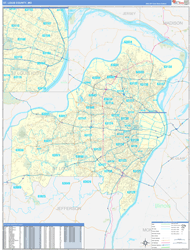 St. Louis County, MO Zip Code Maps (Basic Style)