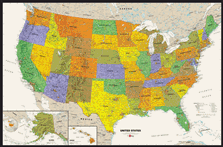 Contemporary USA Wall Map