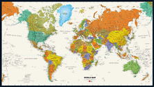 Contemporary World Wall Map