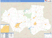 Bowling Green, KY DMR Wall Map Basic Style