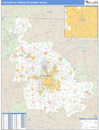 Charlotte, NC DMR Wall Map Basic Style