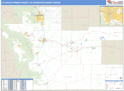 Colorado Springs-Pueblo, CO DMR Wall Map Basic Style