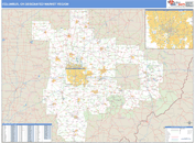 Columbus, OH DMR Wall Map Basic Style