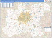 Dallas-Ft.Worth, TX DMR Wall Map Basic Style