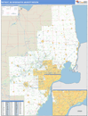 Detroit, MI DMR Wall Map Basic Style