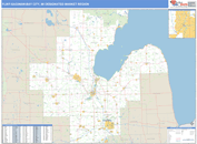 Flint-Saginaw-Bay City, MI DMR Wall Map Basic Style