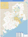 Houston, TX DMR Wall Map Basic Style