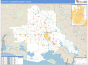 Lafayette, LA DMR Wall Map Basic Style