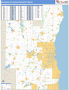 Milwaukee, WI DMR Wall Map Basic Style