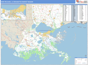 New Orleans, LA DMR Wall Map Basic Style