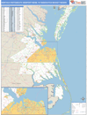 Norfolk-Portsmouth-Newport News, VA DMR Wall Map Basic Style