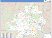 Paducah, KY-Cape Girardeau, MO-Harrisburg-Mt. Vernon, IL DMR Wall Map Basic Style