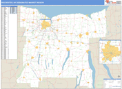Rochester, NY DMR Wall Map Basic Style