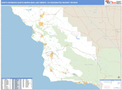 Santa Barbara-Santa Maria-San Luis Obispo, CA DMR Wall Map Basic Style
