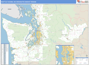 Seattle-Tacoma, WA DMR Wall Map Basic Style