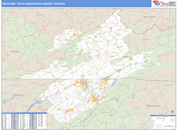 Tri-Cities, TN-VA DMR Wall Map Basic Style