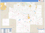 Wichita Falls, TX & Lawton, OK DMR Wall Map Basic Style