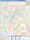Albuquerque-Santa Fe, NM DMR Wall Map Color Cast Style