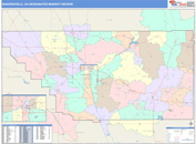 Bakersfield, CA DMR Wall Map Color Cast Style