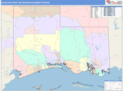 Biloxi-Gulfport, MS DMR Wall Map Color Cast Style