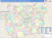 Birmingham (Anniston & Tuscaloosa), AL DMR Wall Map Color Cast Style