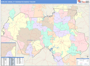 Bowling Green, KY DMR Wall Map Color Cast Style