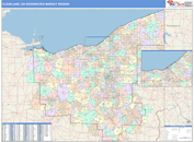 Cleveland, OH DMR Wall Map Color Cast Style