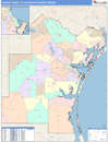 Corpus Christi, TX DMR Wall Map Color Cast Style