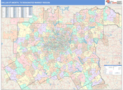Dallas-Ft.Worth, TX DMR Wall Map Color Cast Style