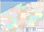 Erie, PA DMR Wall Map Color Cast Style