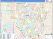 Evansville, IN DMR Wall Map Color Cast Style