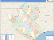 Florence-Myrtle Beach, SC DMR Wall Map Color Cast Style