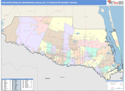 Harlingen-Weslaco-Brownsville-Mcallen, TX DMR Wall Map Color Cast Style