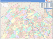 Harrisburg-Lancaster-Lebanon-York, PA DMR Wall Map Color Cast Style