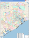 Houston, TX DMR Wall Map Color Cast Style