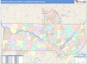 Huntsville-Decatur (Florence), AL DMR Wall Map Color Cast Style