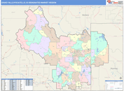 Idaho Falls-Pocatello, ID DMR Wall Map Color Cast Style