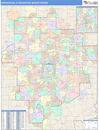 Indianapolis, IN DMR Wall Map Color Cast Style