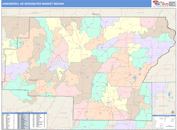 Jonesboro, AR DMR Wall Map Color Cast Style