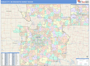 Kansas City, MO DMR Wall Map Color Cast Style