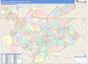 Knoxville, TN DMR Wall Map Color Cast Style