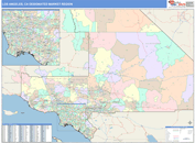 Los Angeles, CA DMR Wall Map Color Cast Style