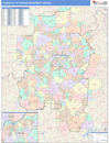 Louisville, KY DMR Wall Map Color Cast Style