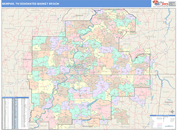 Memphis, TN DMR Wall Map Color Cast Style