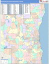 Milwaukee, WI DMR Wall Map Color Cast Style
