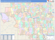 Minot-Bismarck-Dickinson (Williston), ND DMR Wall Map Color Cast Style