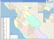Monterey-Salinas, CA DMR Wall Map Color Cast Style