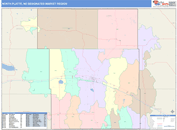 North Platte, NE DMR Wall Map Color Cast Style